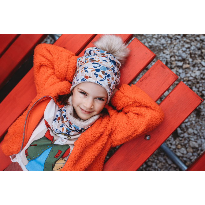 girl beanie with scarf LASTRICO BEIGE