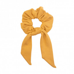 SCRUNCHIE WITH TAIL MUSTARD LINE