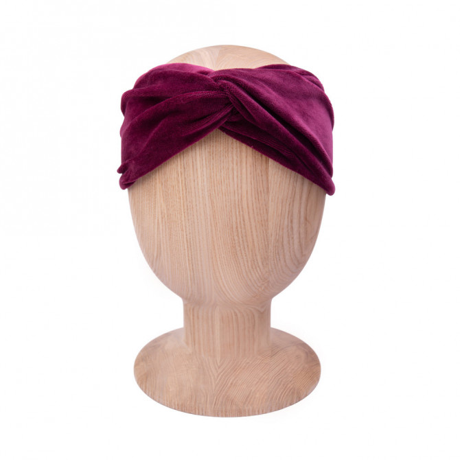 TWIST HEADBAND VELVET BURGUNDY