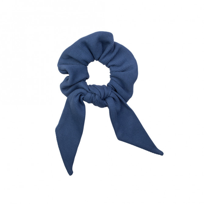 SCRUNCHIE WITH TAIL COBALT LINE