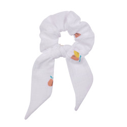 SCRUNCHIE WITH TAIL muslin white