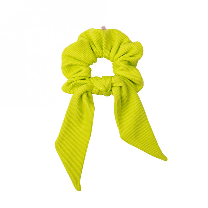 SCRUNCHIE WITH TAIL LIME LINE