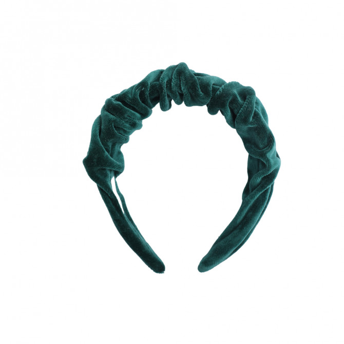 RIPPLE HEADBAND VELVET BOTTLE GREEN