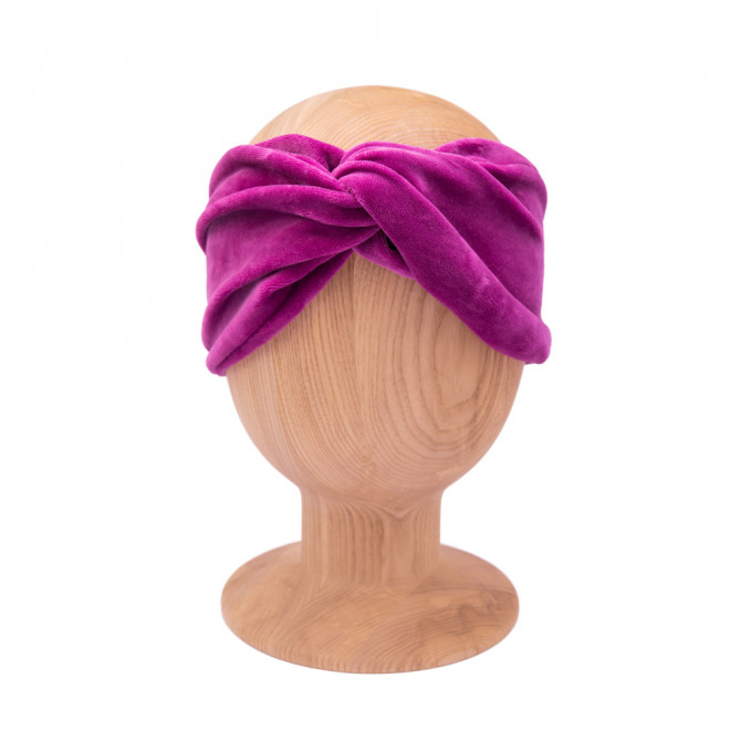 TWIST HEADBAND VELVET FUCHSIA