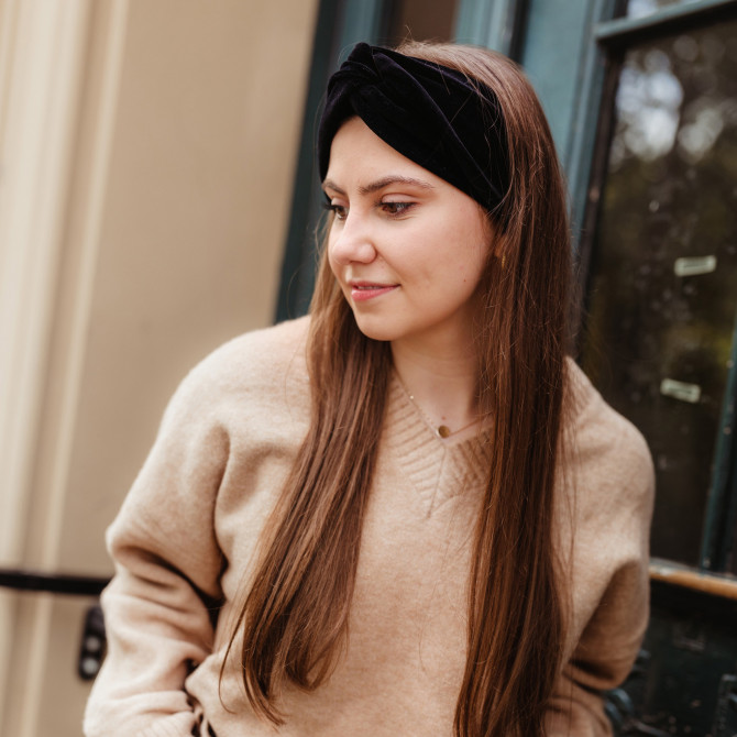 TWIST HEADBAND VELVET BLACK