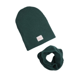 BEANIE WITH TUB KNITTED BOTTLE GREEN