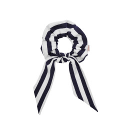 SCRUNCHIE WITH TAIL NAVY STRIPES