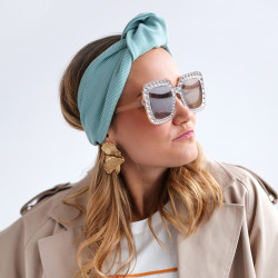 KNOT HEADBAND AQUA LINE