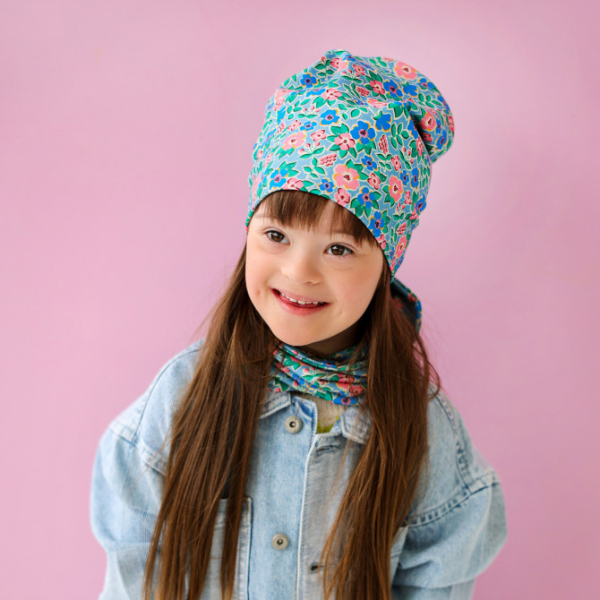GIRL BEANIE WITH TUB LUCY BLUE