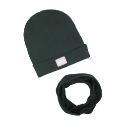 GIRL BEANIE WITH TUB BOTTLE GREEN LINE