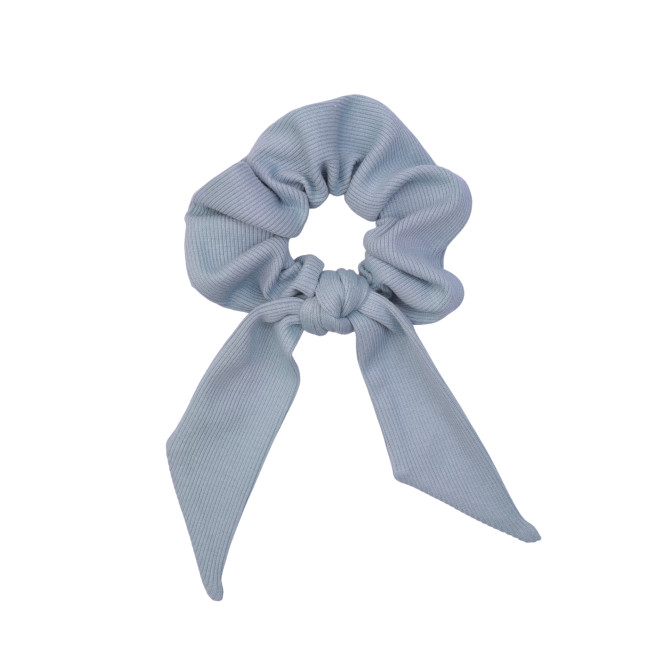 SCRUNCHIE WITH TAIL STONE BLUE LINE