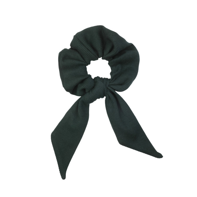 SCRUNCHIE WITH TAIL BOTTLE GREEN LINE
