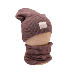 BEANIE WITH TUB KNITTED CHOCOLATE