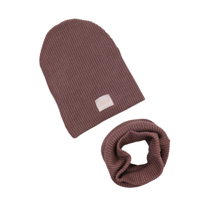 BEANIE WITH TUB KNITTED CHOCOLATE