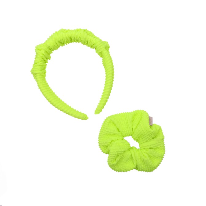 SET RIPPLE HEADBAND + SCRUNCHIE FLUO SWIM