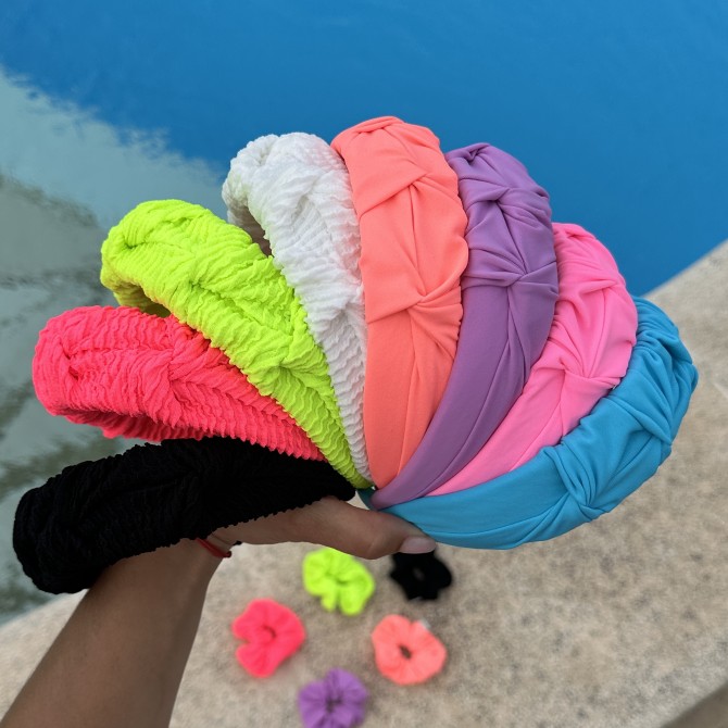 SET RIPPLE HEADBAND + SCRUNCHIE FLUO SWIM