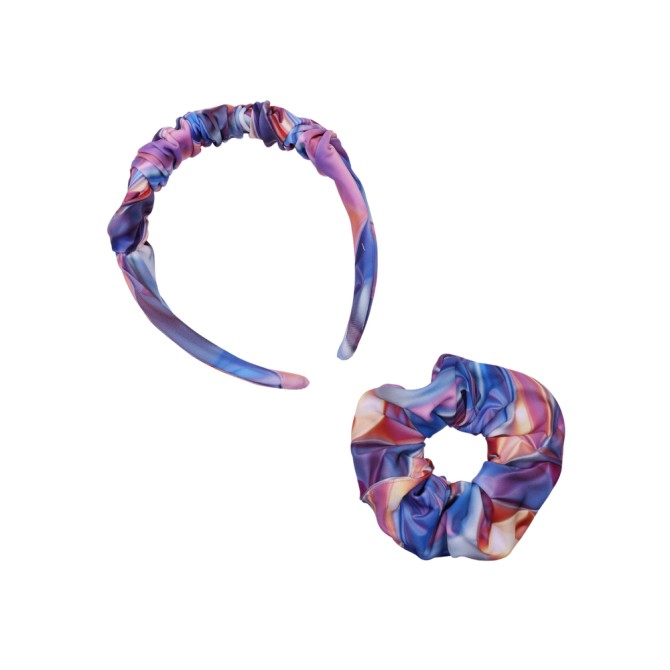 SET RIPPLE HEADBAND + SCRUNCHIE DIAMOND SWIM