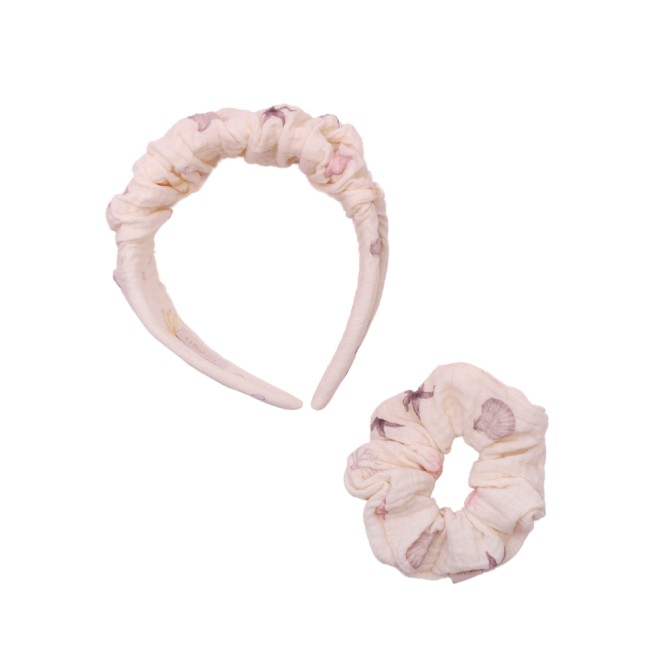 SET RIPPLE HEADBAND + SCRUNCHIE Muszelka