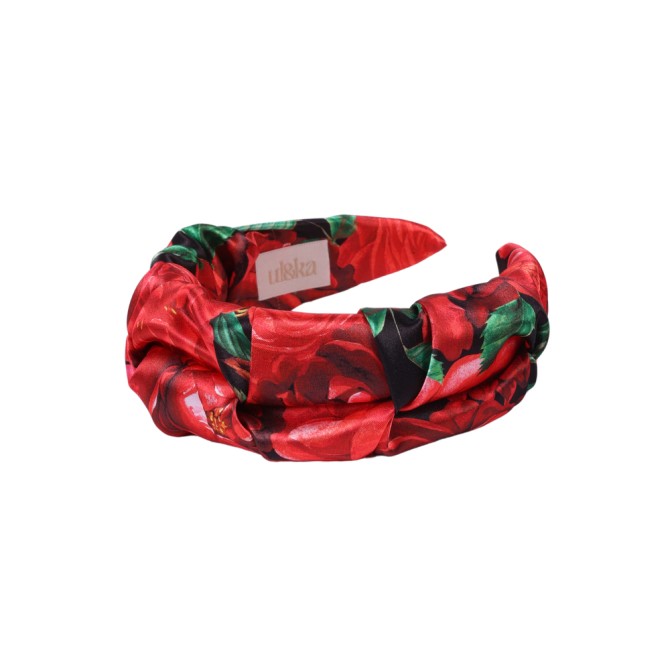 RIPPLE HEADBAND SATIN RÓŻA