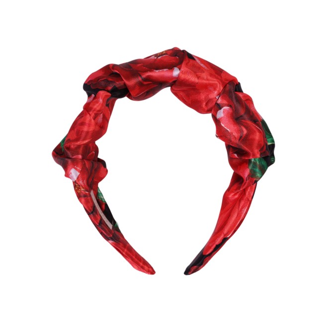 RIPPLE HEADBAND SATIN RÓŻA