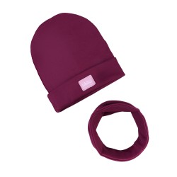 GIRL BEANIE WITH TUB MAGENTA LINE