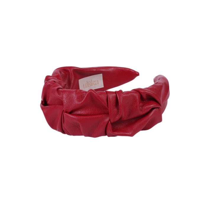 RIPPLE HEADBAND LEATHER RED