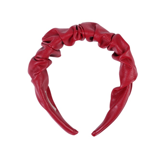 RIPPLE HEADBAND LEATHER RED