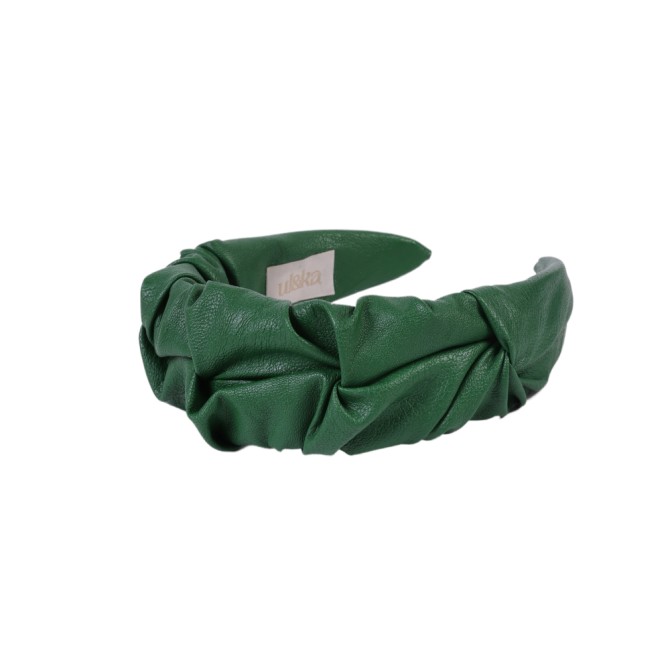 RIPPLE HEADBAND LEATHER GREEN