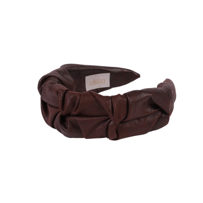 RIPPLE HEADBAND LEATHER CHOCOLATE