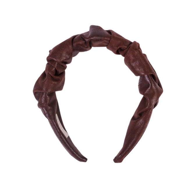 RIPPLE HEADBAND LEATHER CHOCOLATE