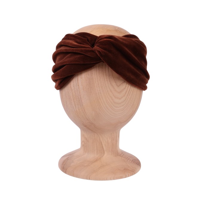 TWIST HEADBAND VELVET CHOCO MILK