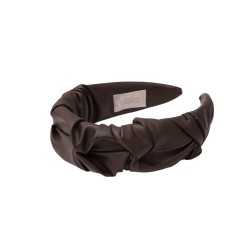 RIPPLE HEADBAND LEATHER CHOCOLATE