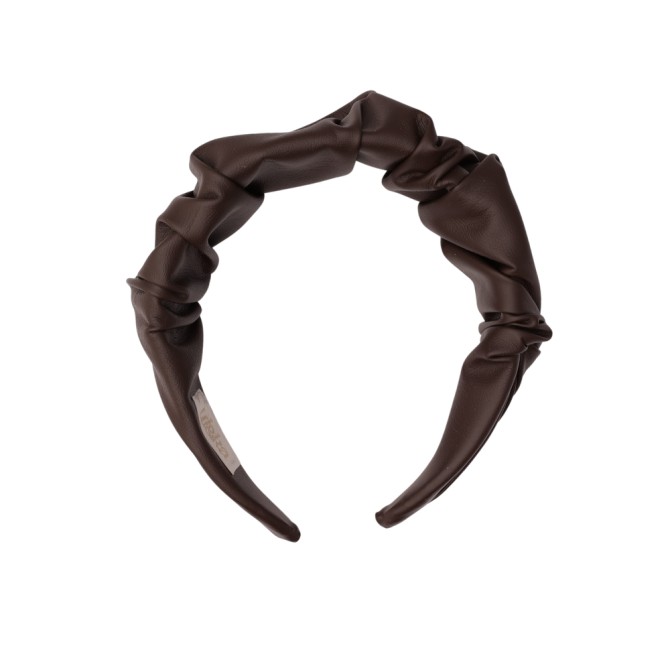 RIPPLE HEADBAND LEATHER CHOCOLATE