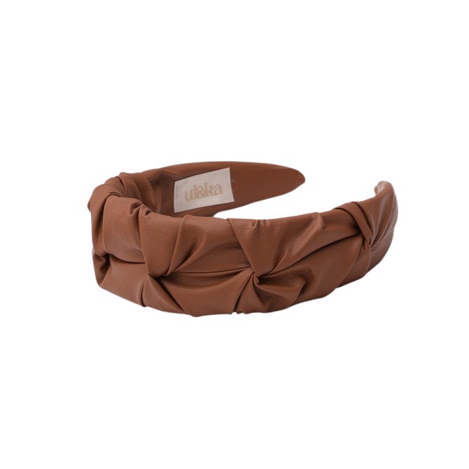 RIPPLE HEADBAND LEATHER CARAMEL