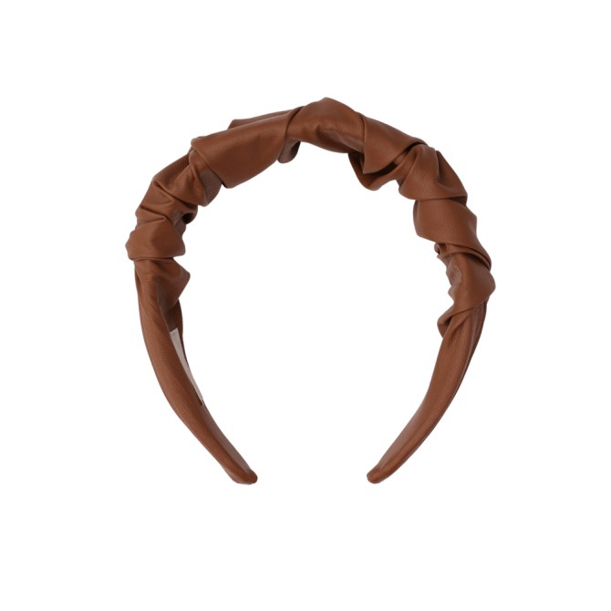 RIPPLE HEADBAND LEATHER CARAMEL