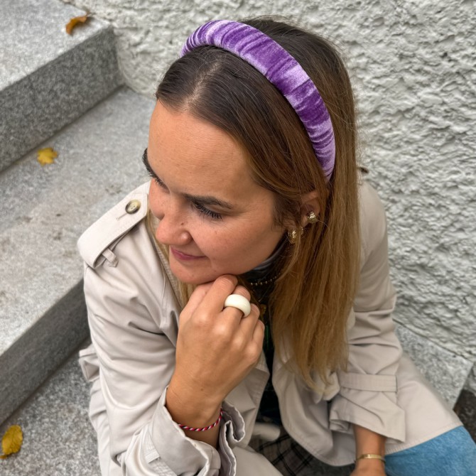 KAJKA HEADBAND AKSAMIT VIOLET