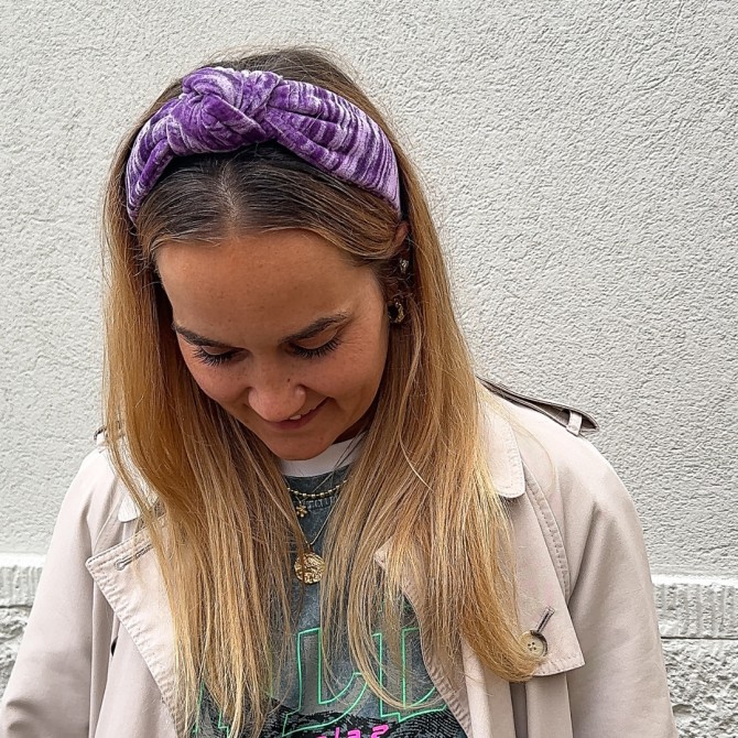 LOOP HEADBAND AKSAMIT VIOLET