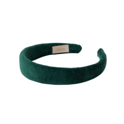 KLAUDI HEADBAND VELVET BOTTLE GREEN