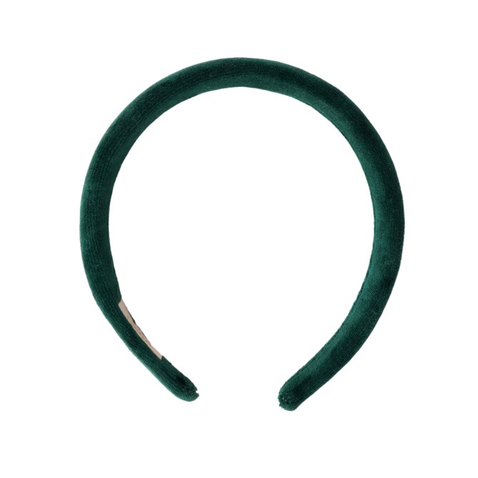 KLAUDI HEADBAND VELVET BOTTLE GREEN