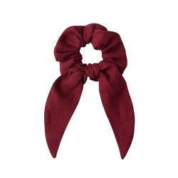 SCRUNCHIE WITH TAIL BORDO LINEN