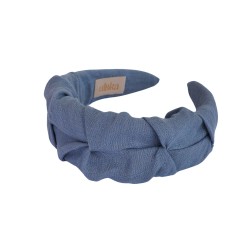 RIPPLE HEADBAND BLUE JEANS LINEN