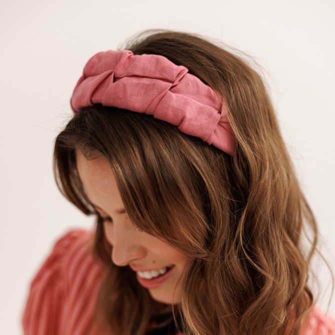 RIPPLE HEADBAND PINK LINEN