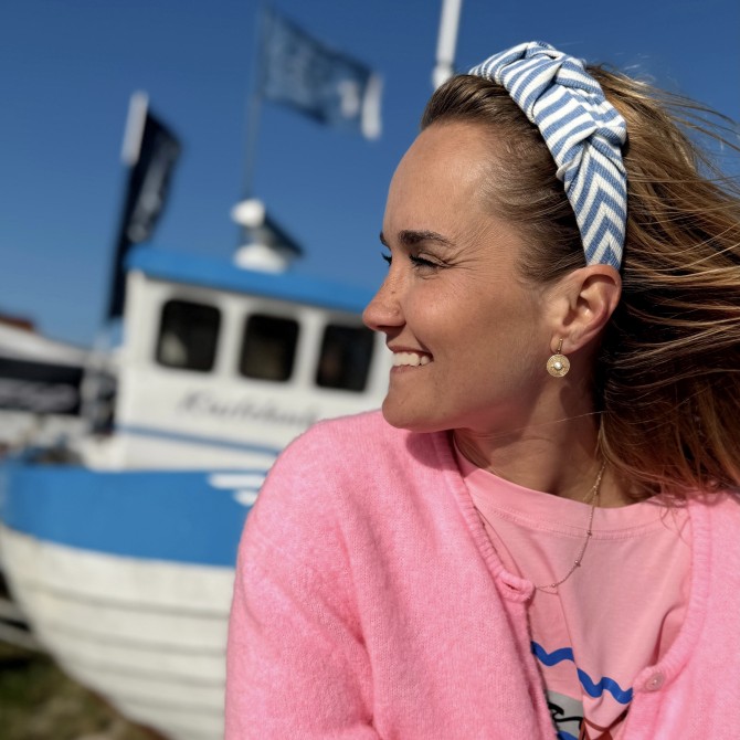 RIPPLE HEADBAND BABY BLUE STRIPES LINE
