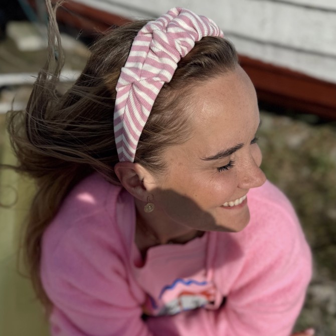 RIPPLE HEADBAND PINK STRIPES LINE