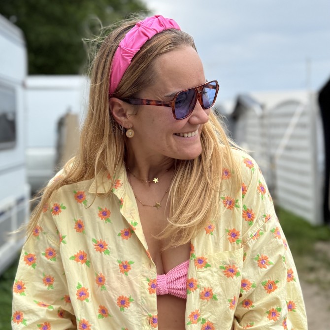 RIPPLE HEADBAND SWIM PINK