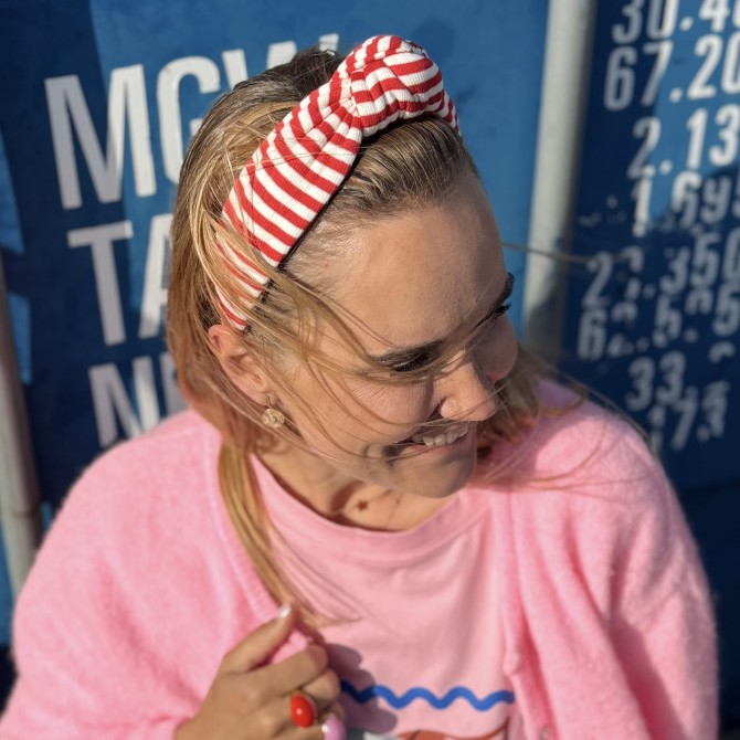 LOOP HEADBAND RED STRIPES LINE