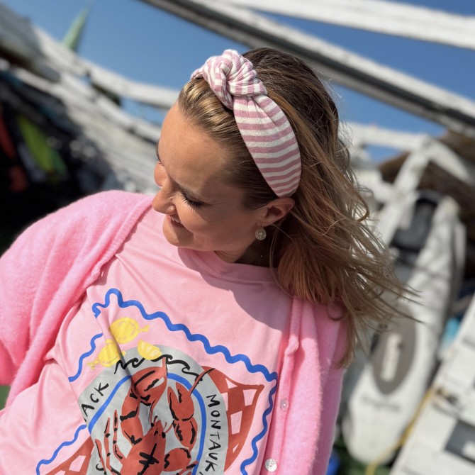 LOOP HEADBAND PINK STRIPES LINE