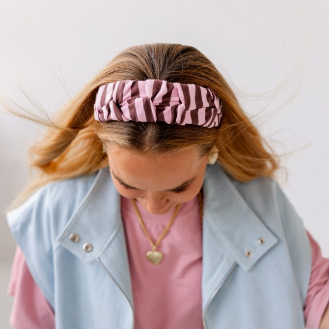RIPPLE HEADBAND PINK STRIPES LINE