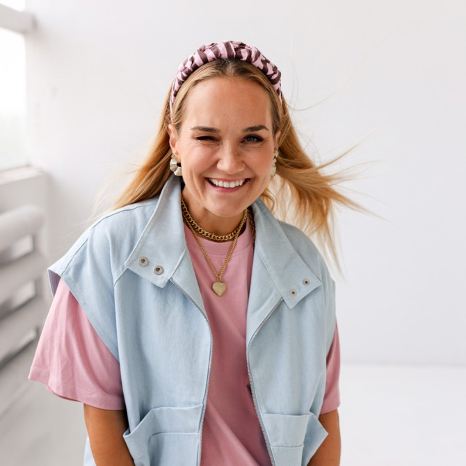 RIPPLE HEADBAND PINK STRIPES LINE