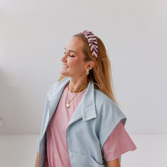 RIPPLE HEADBAND PINK STRIPES LINE